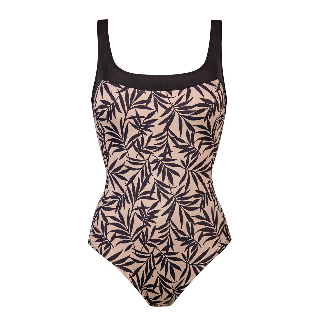 Maillot de bain une pièce avec mousses imprimé beige et noir