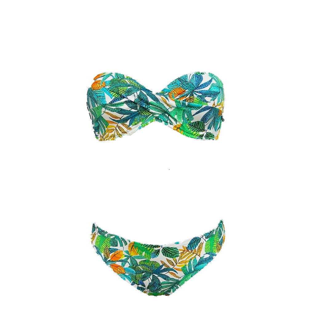 Maillot bandeau deux pièces avec coques