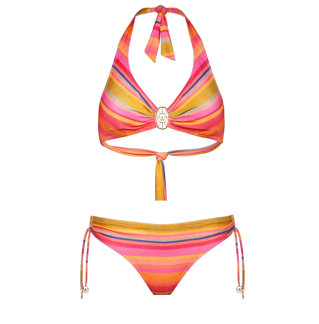 Bikini deux pièces triangle multicolore
