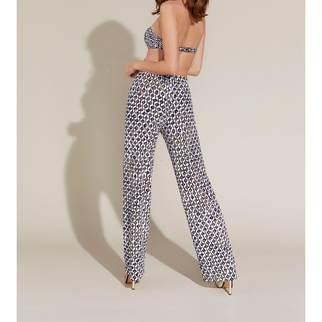 dos pantalon imprime élégant mei