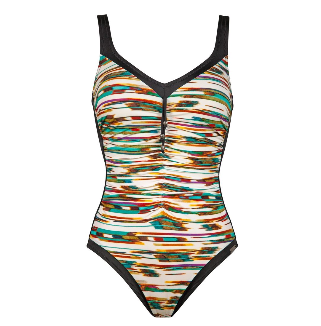 Maillot de bian une pièce avec mousses plissé