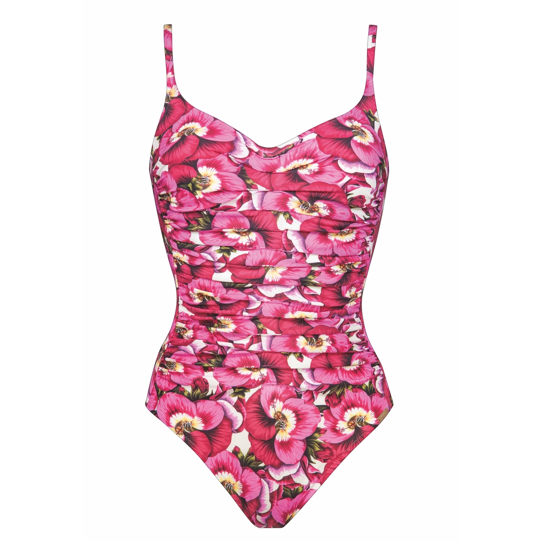 maillot de bain une pièce avec mousses imprimé rose