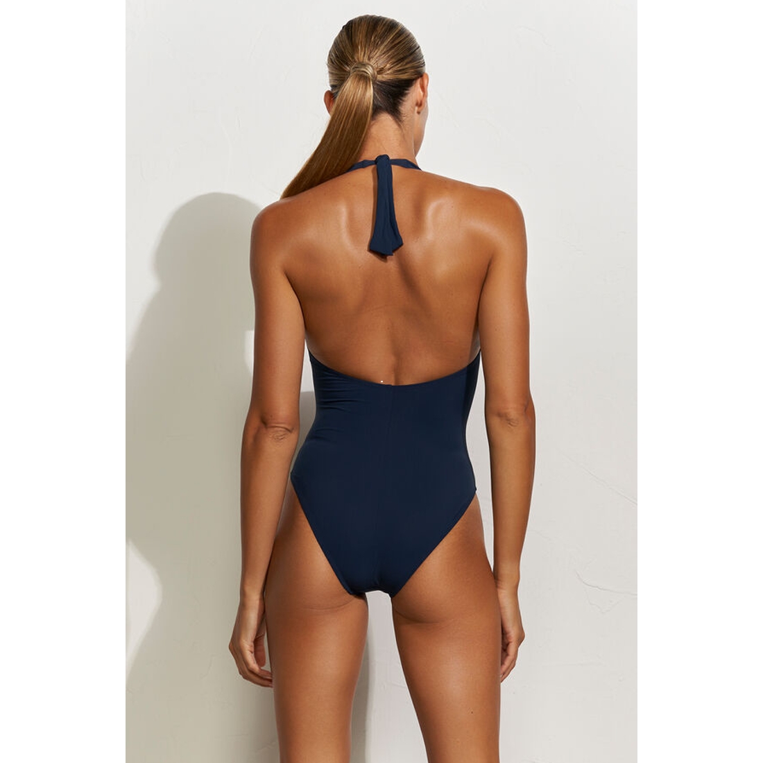 maillot une pièce tour de cou marine