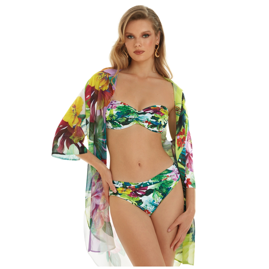 chemise fluide de plage imprimé fleuri eden