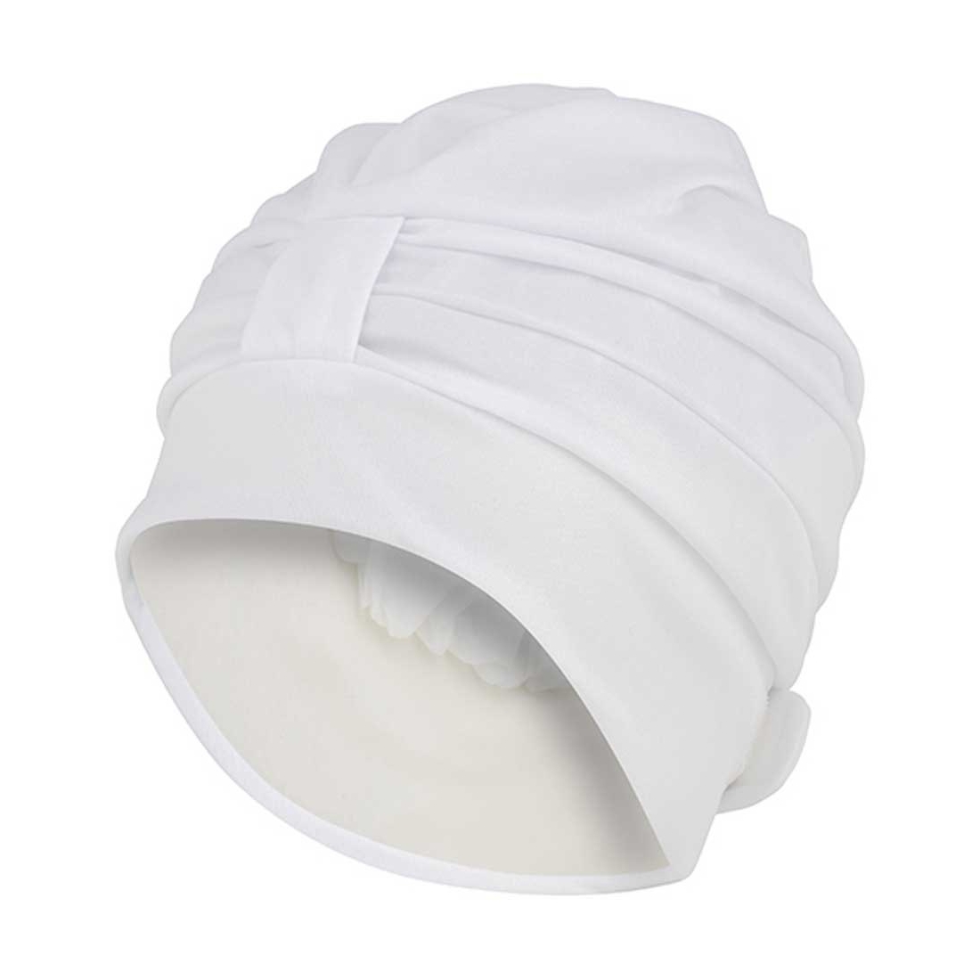 bonnet de bain en tissu blanc